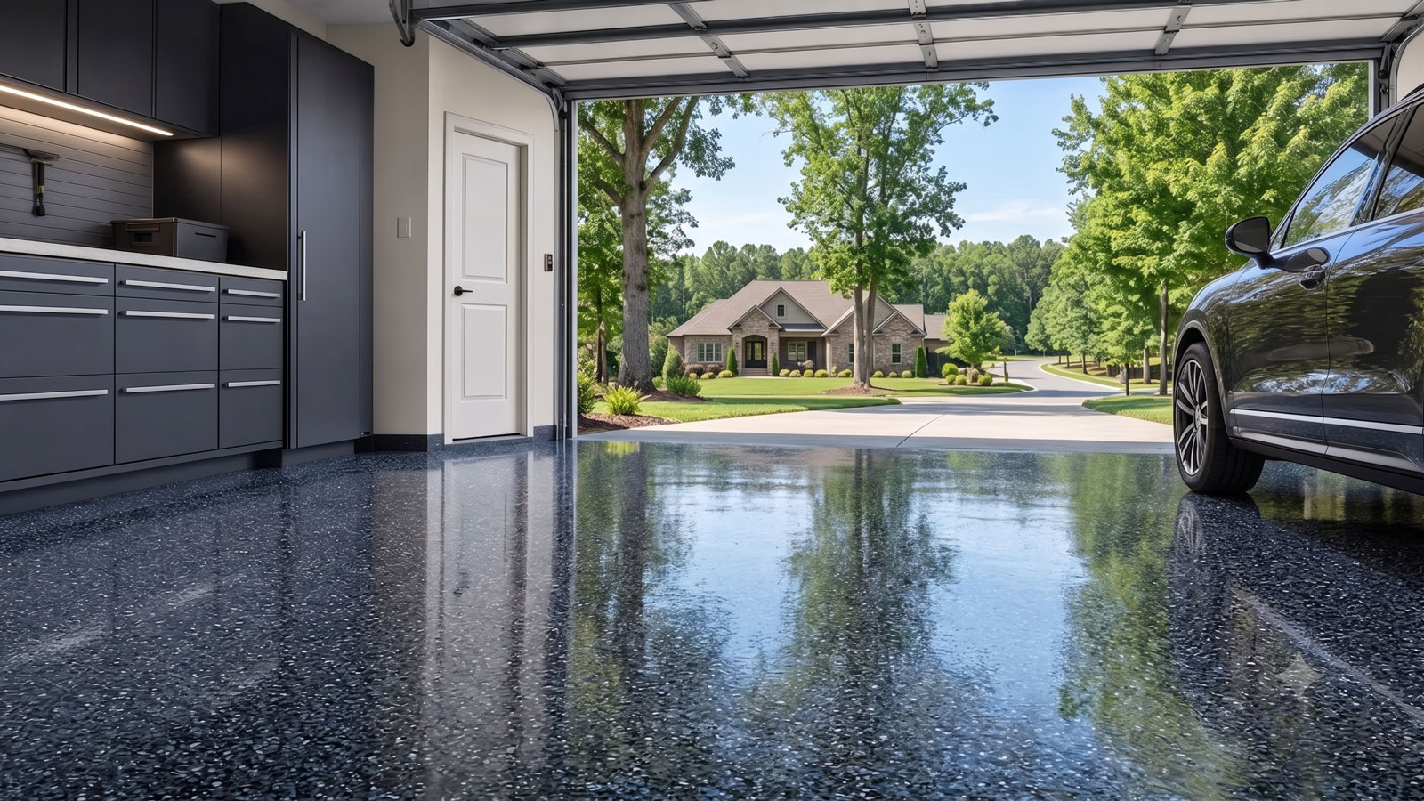 Garage floor coating in Hampton, Virginia
